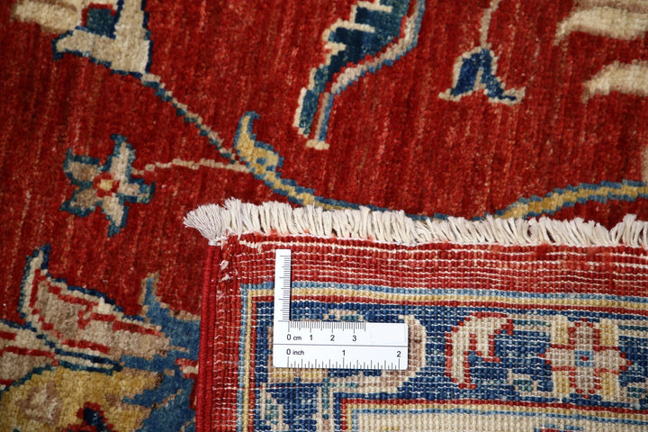 Red Afghan Ziegler Rug 5' 6" x 7' 10" Hand-Knotted | No. AT72581