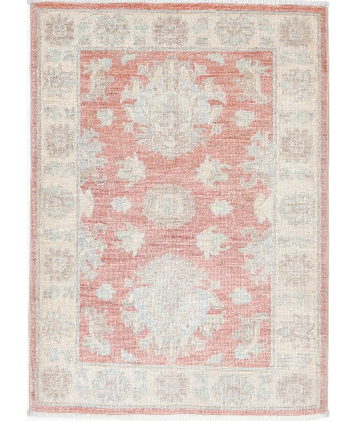Rust Afghan Serenity Rug 2' 3" x 3' 0" Hand-Knotted | No. AT72602