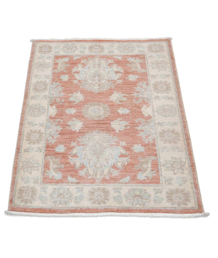 Rust Afghan Serenity Rug 2' 3" x 3' 0" Hand-Knotted | No. AT72602