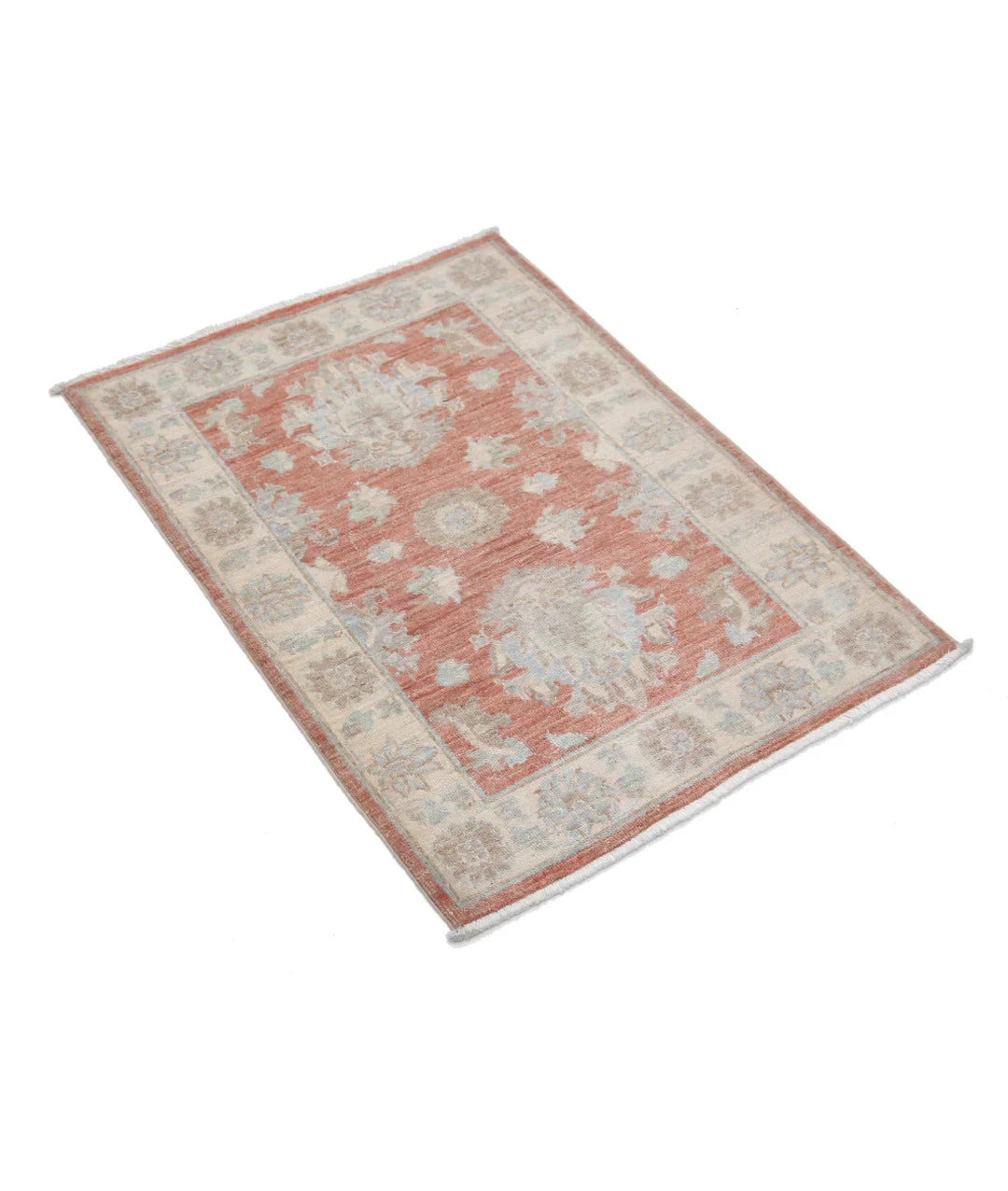 Rust Afghan Serenity Rug 2' 3" x 3' 0" Hand-Knotted | No. AT72602