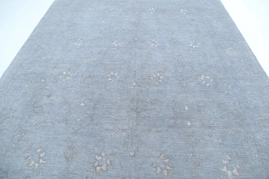 Grey Afghan Oriental Rug 8' 11" x 11' 9" Hand-Knotted | No. AT72691