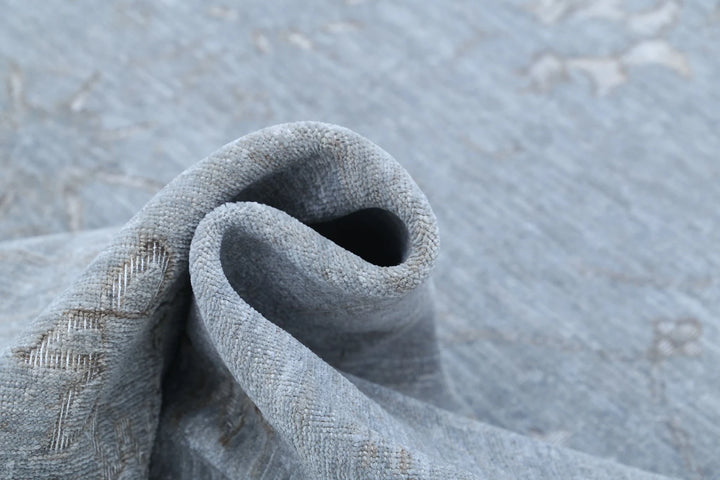 Grey Afghan Oriental Rug 8' 11" x 11' 9" Hand-Knotted | No. AT72691