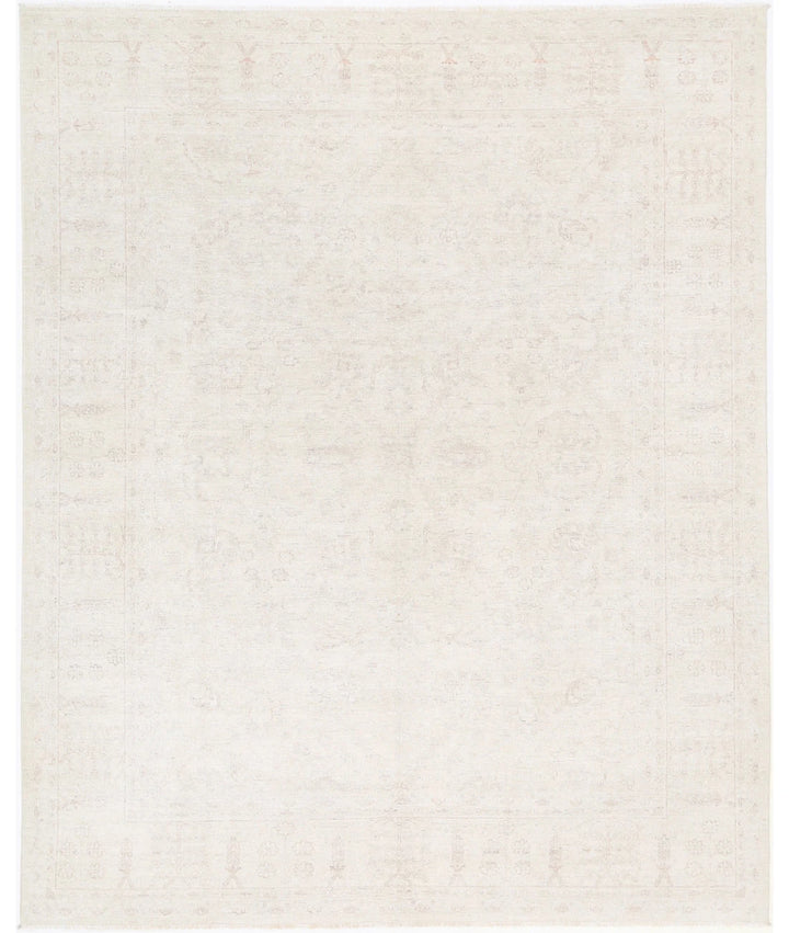 Ivory Afghan Serenity Rug 8' 0" x 9' 10" Hand-Knotted | No. AT72713