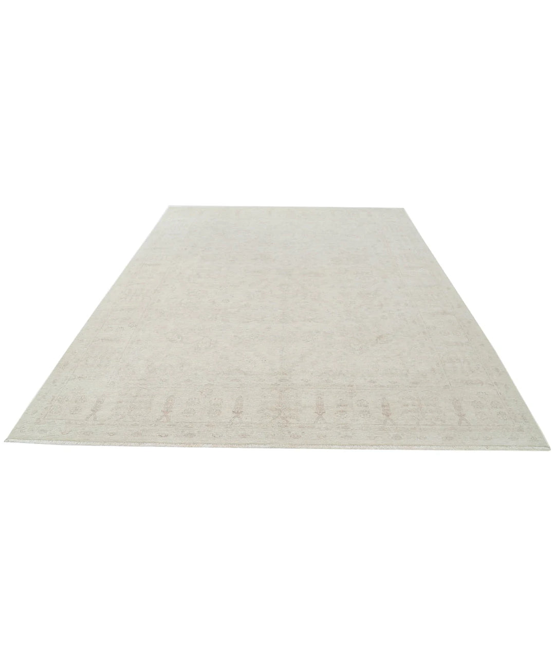 Ivory Afghan Serenity Rug 8' 0" x 9' 10" Hand-Knotted | No. AT72713