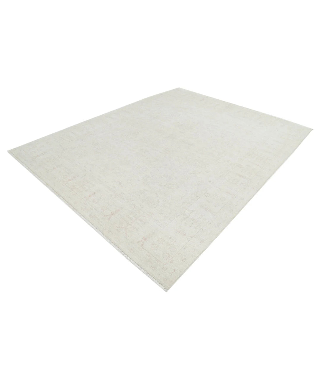 Ivory Afghan Serenity Rug 8' 0" x 9' 10" Hand-Knotted | No. AT72713
