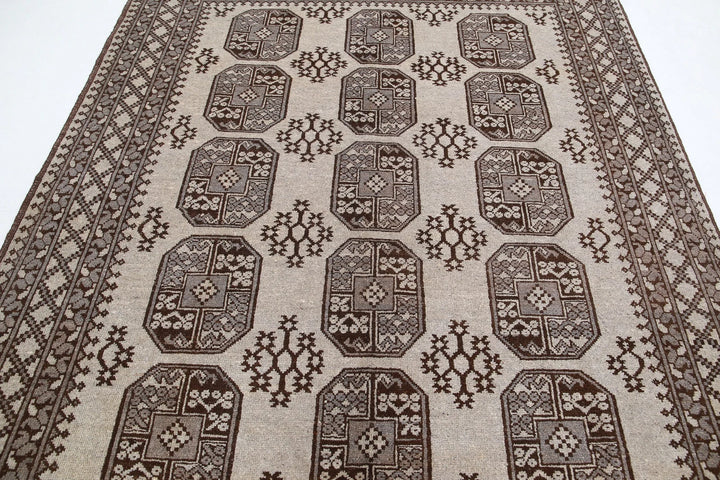 Afghan Revival Rug 6'6" x 8'1" Hand-Knotted | No. AT72751