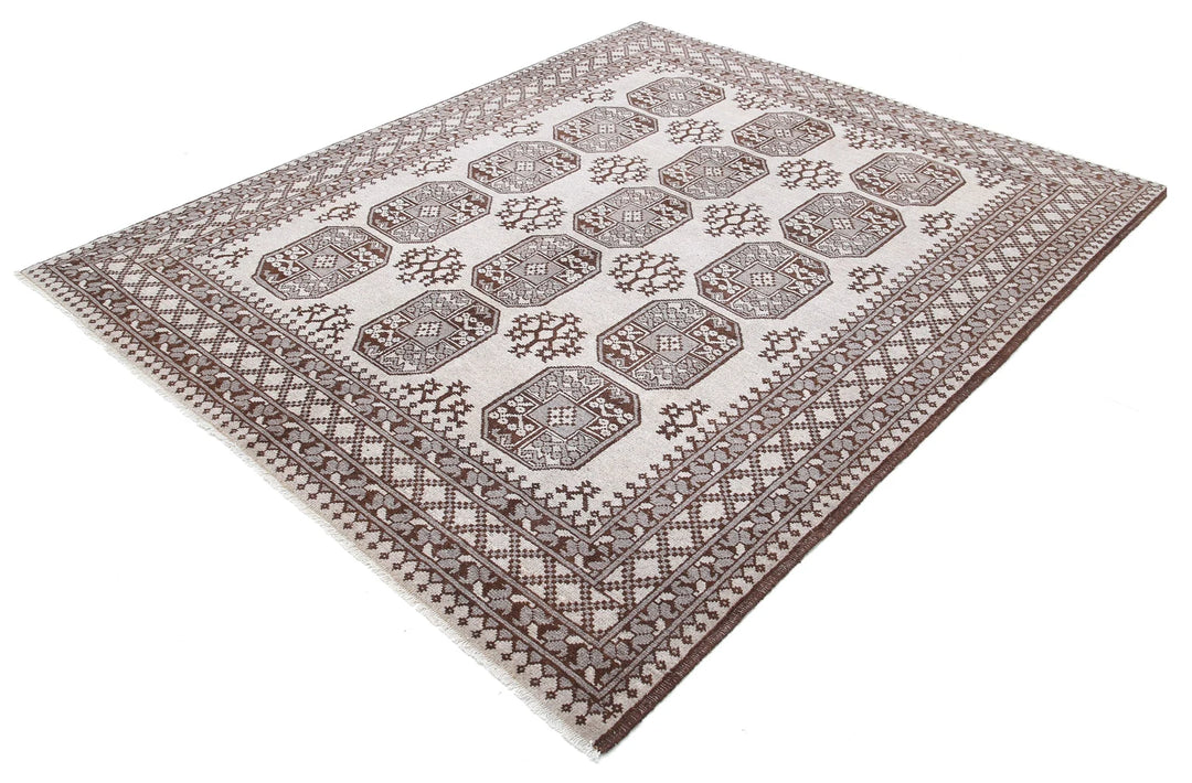 Afghan Revival Rug 6'6" x 8'1" Hand-Knotted | No. AT72751