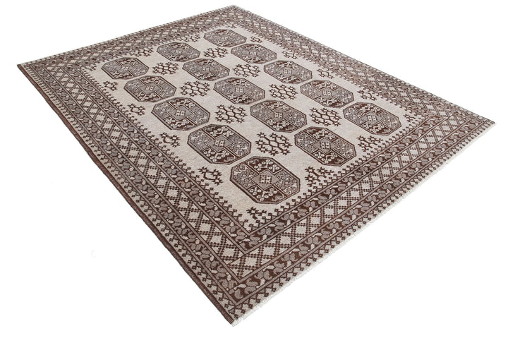 Afghan Revival Rug 6'6" x 8'1" Hand-Knotted | No. AT72751