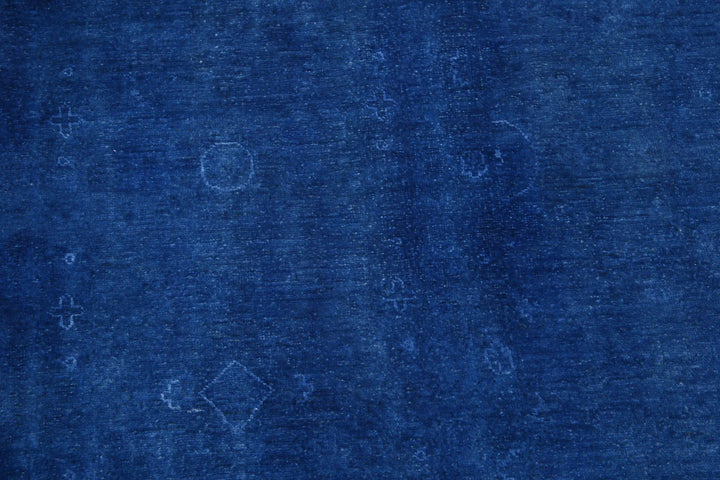 Blue Afghan Overdye Rug 14' 1" x 20' 6" Hand-Knotted | No. AT72764