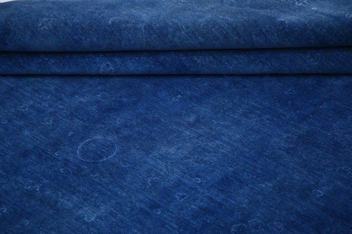 Blue Afghan Overdye Rug 14' 1" x 20' 6" Hand-Knotted | No. AT72764