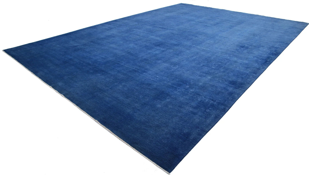 Blue Afghan Overdye Rug 14' 1" x 20' 6" Hand-Knotted | No. AT72764