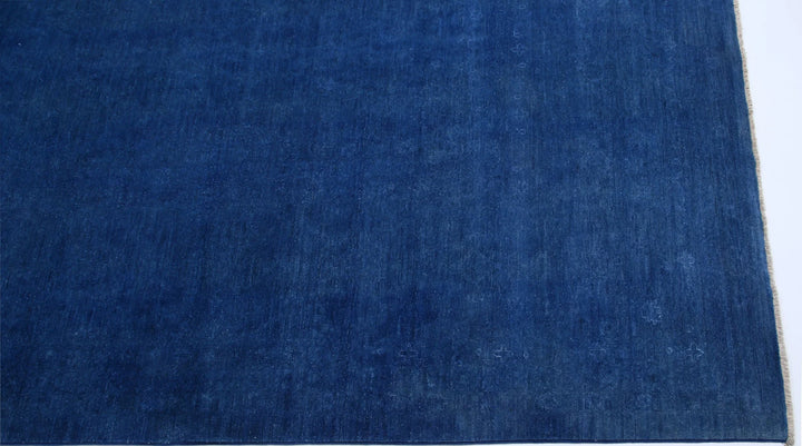 Blue Afghan Overdye Rug 14' 1" x 20' 6" Hand-Knotted | No. AT72764