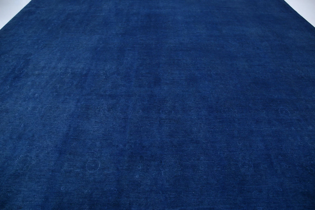Blue Afghan Overdye Rug 14' 1" x 20' 6" Hand-Knotted | No. AT72764