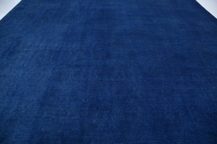 Blue Afghan Overdye Rug 14' 1" x 20' 6" Hand-Knotted | No. AT72764