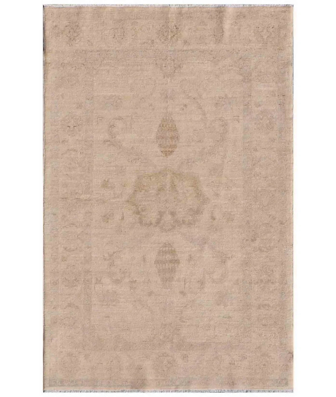 Ivory Afghan Serenity Rug 3' 3" x 5' 0" Hand-Knotted | No. AT72848