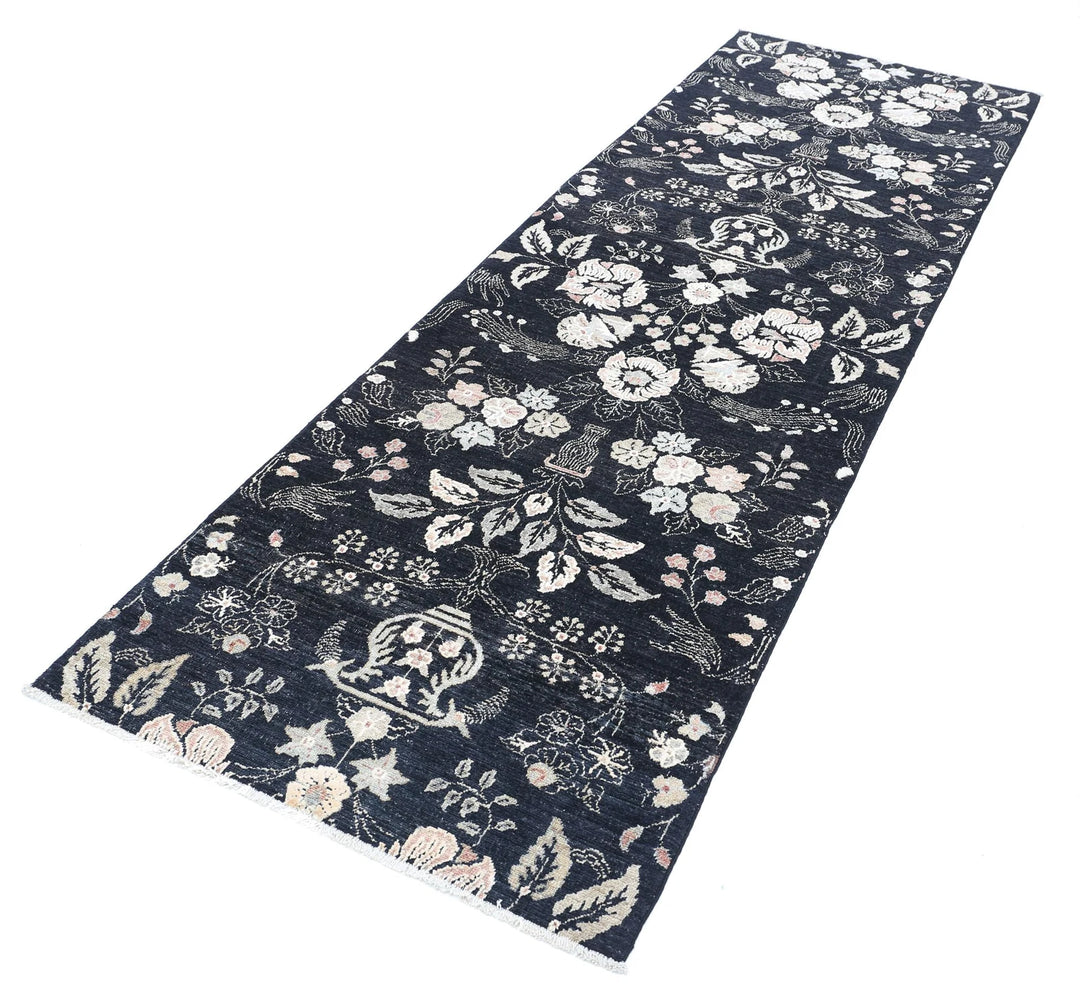 Afghan Tabriz Rug 2' 11" x 9' 3" Hand-Knotted | No. AT72897