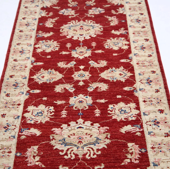 Afghan Ziegler Rug 2' 8" x 8' 5" Hand-Knotted | No. AT72916