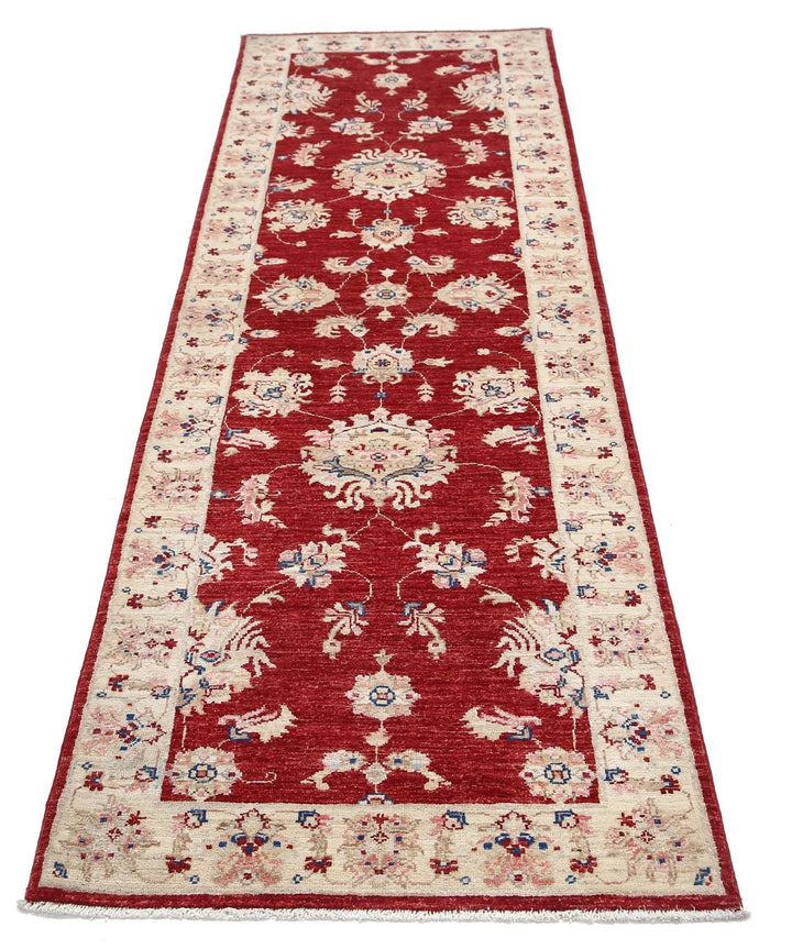 Afghan Ziegler Rug 2' 8" x 8' 5" Hand-Knotted | No. AT72916