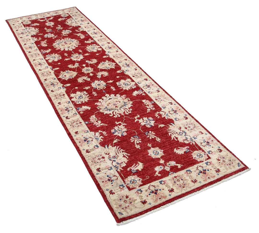 Afghan Ziegler Rug 2' 8" x 8' 5" Hand-Knotted | No. AT72916