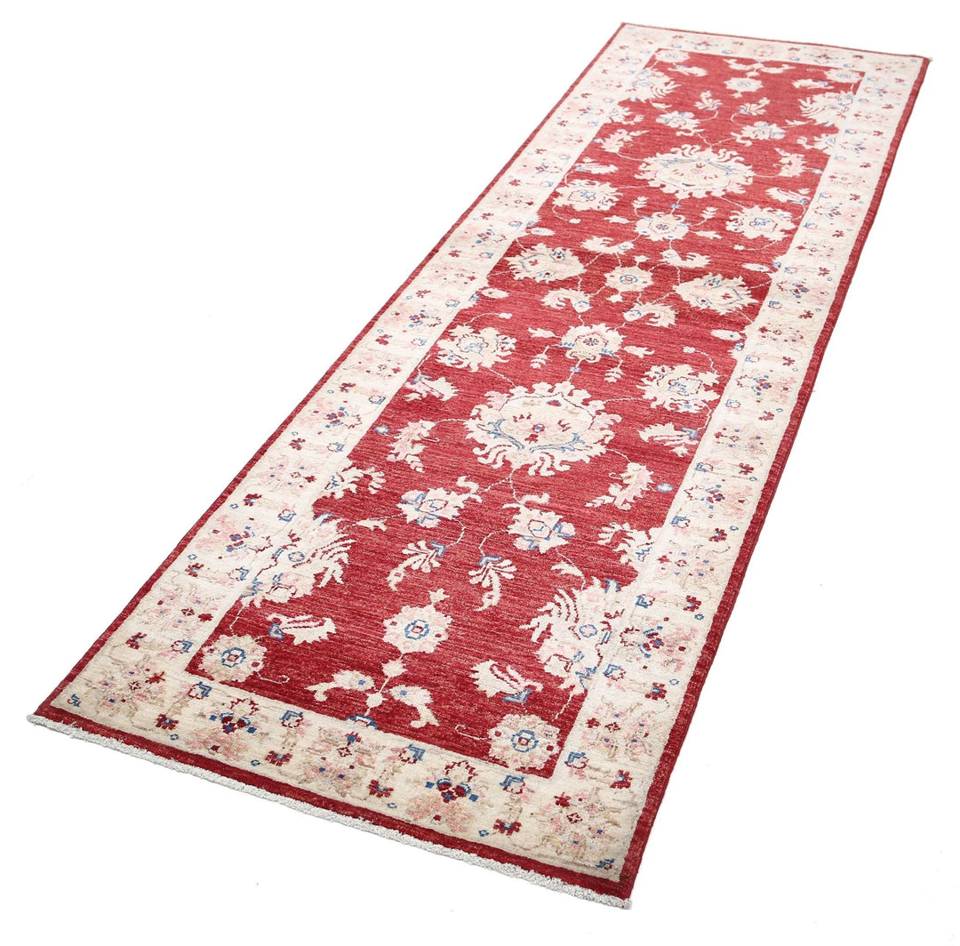 Afghan Ziegler Rug 2' 8" x 8' 5" Hand-Knotted | No. AT72916
