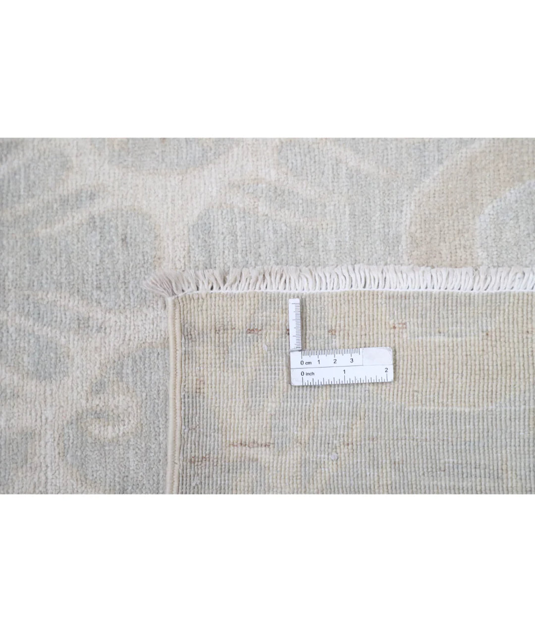 Ivory Afghan Tabriz Rug 7' 9" x 9' 6" Hand-Knotted | No. AT72958