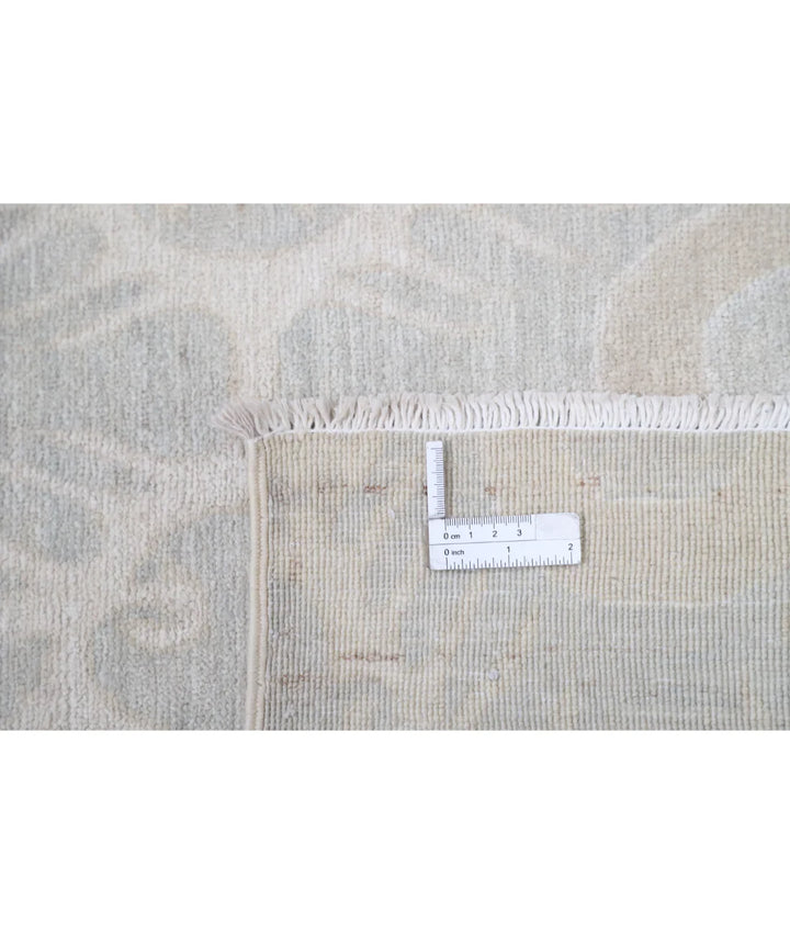 Ivory Afghan Tabriz Rug 7' 9" x 9' 6" Hand-Knotted | No. AT72958