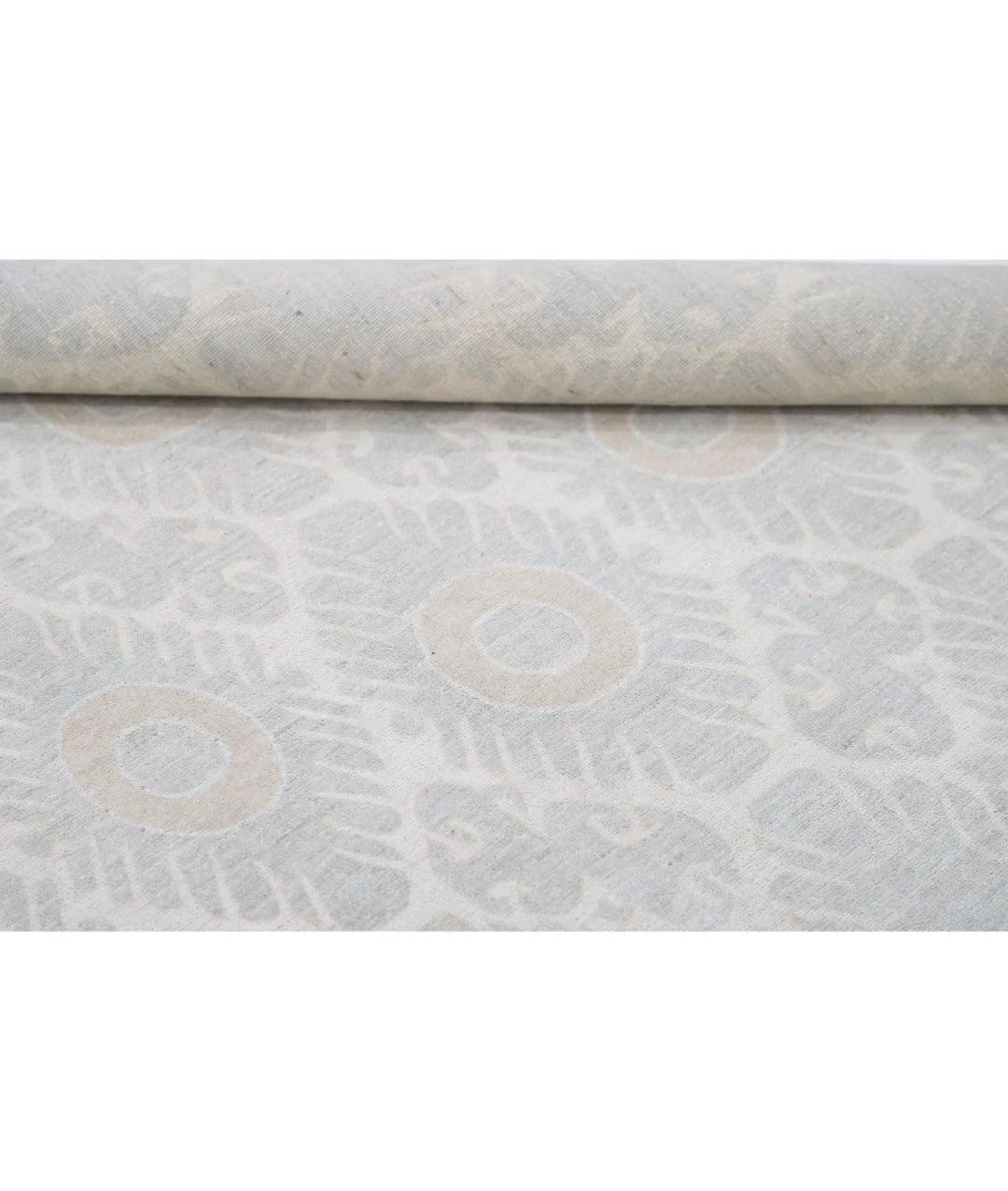 Ivory Afghan Tabriz Rug 7' 9" x 9' 6" Hand-Knotted | No. AT72958