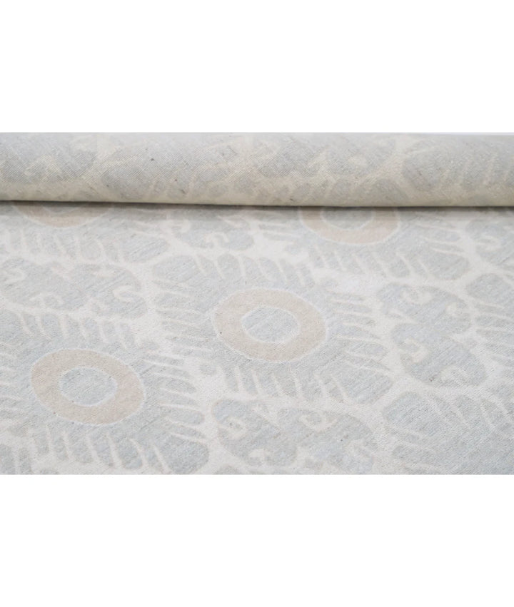 Ivory Afghan Tabriz Rug 7' 9" x 9' 6" Hand-Knotted | No. AT72958
