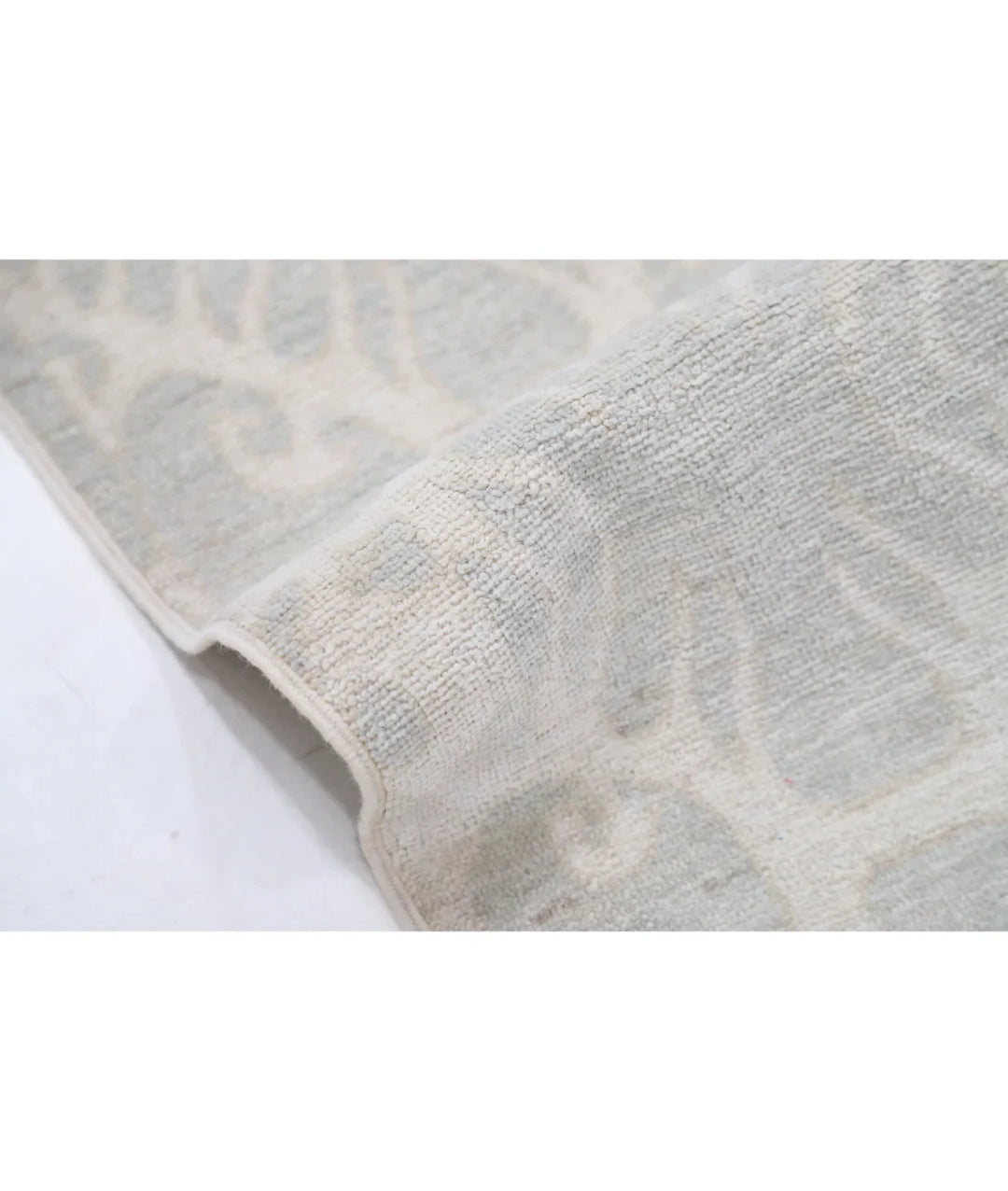 Ivory Afghan Tabriz Rug 7' 9" x 9' 6" Hand-Knotted | No. AT72958