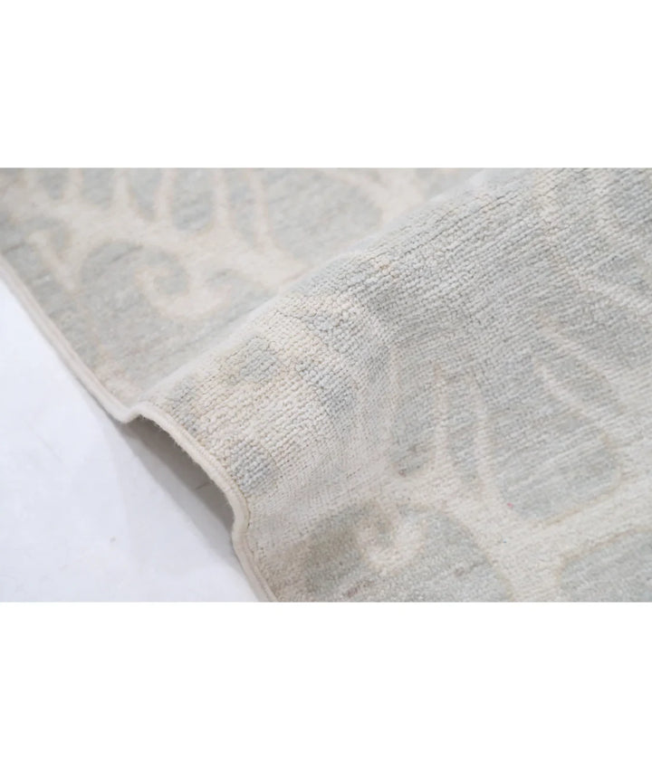 Ivory Afghan Tabriz Rug 7' 9" x 9' 6" Hand-Knotted | No. AT72958