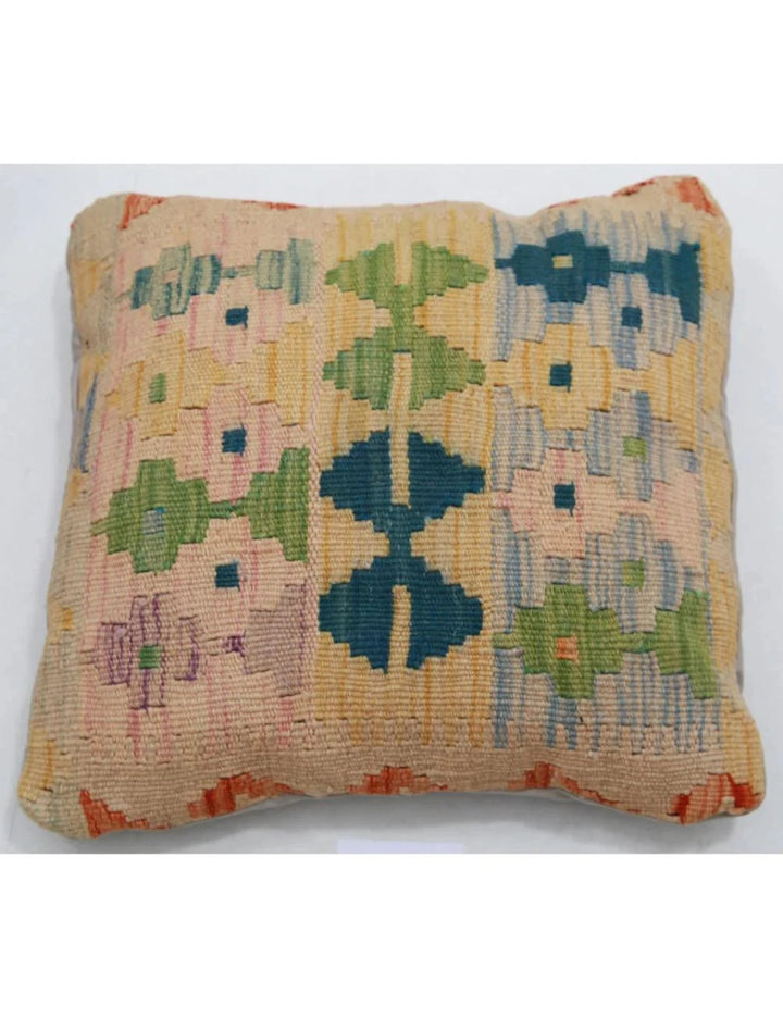 Multicolor Afghan Tribal Rug 1' 5'' x 1' 5'' Flat-Weave | No. AT72960