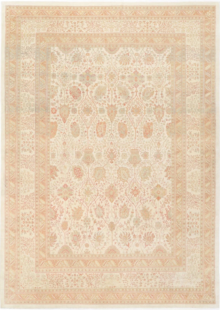 Turkish Samsun Tabriz Rug 10' 10" x 15' 2" Hand-Knotted | No. AT73173