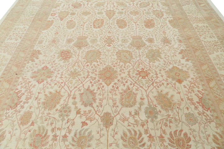 Turkish Samsun Tabriz Rug 10' 10" x 15' 2" Hand-Knotted | No. AT73173