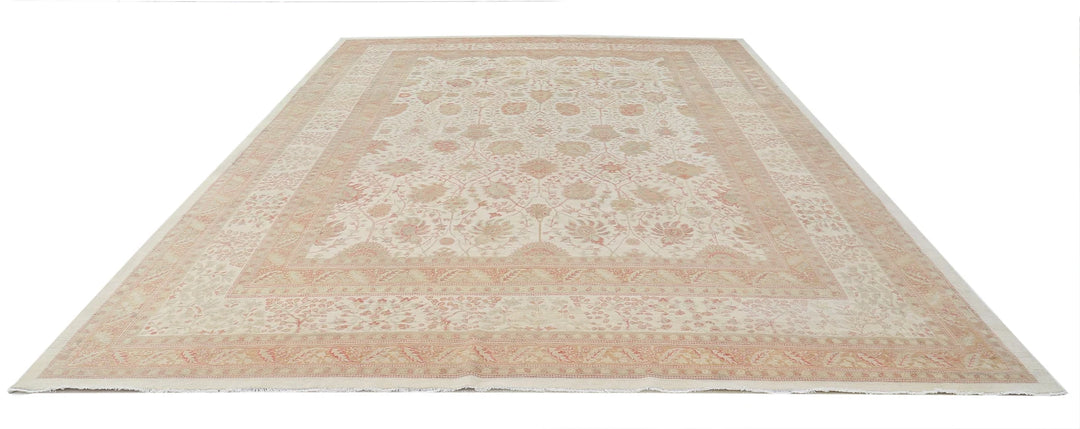 Turkish Samsun Tabriz Rug 10' 10" x 15' 2" Hand-Knotted | No. AT73173