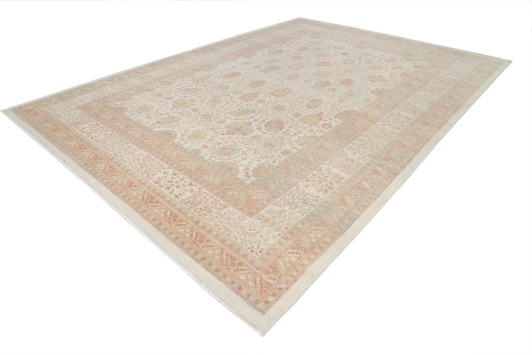 Turkish Samsun Tabriz Rug 10' 10" x 15' 2" Hand-Knotted | No. AT73173