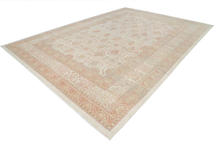 Turkish Samsun Tabriz Rug 10' 10" x 15' 2" Hand-Knotted | No. AT73173