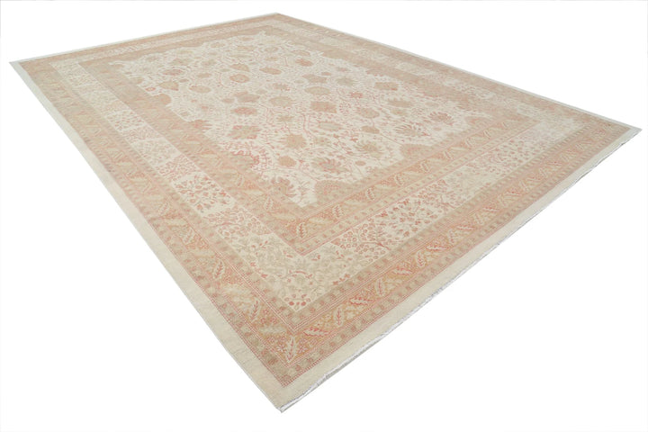 Turkish Samsun Tabriz Rug 10' 10" x 15' 2" Hand-Knotted | No. AT73173