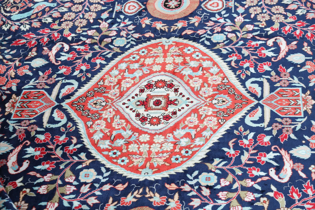 Chinese Floral Rug 8' 0" x 9' 11" Hand-Knotted | No. AT73245
