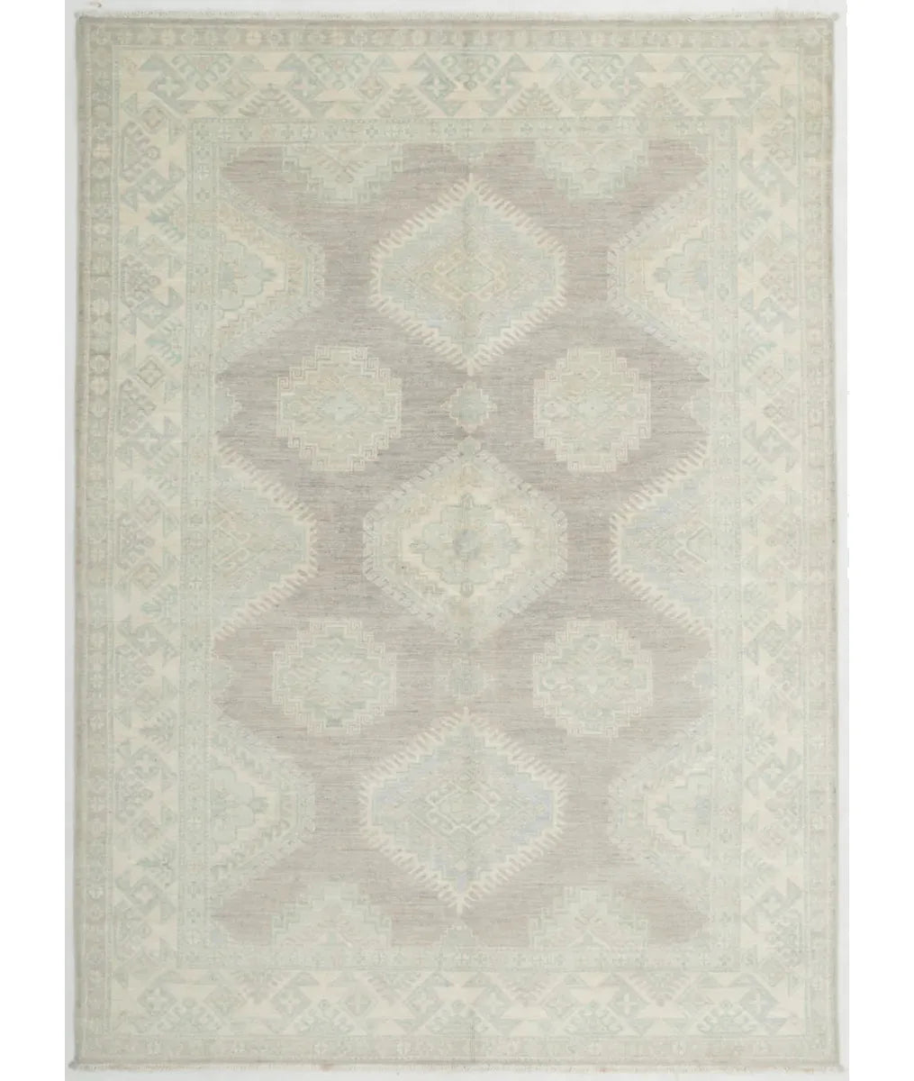 Afghan Kazak Rug 5' 6" x 7' 7" Hand-Knotted | No. AT73358