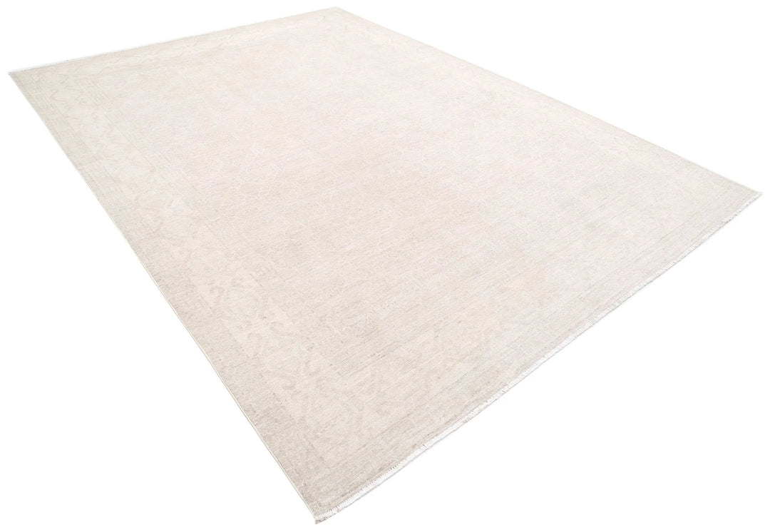 Ivory Afghan Khotan Rug 8' 4" x 11' 4" Hand-Knotted | No. AT73372