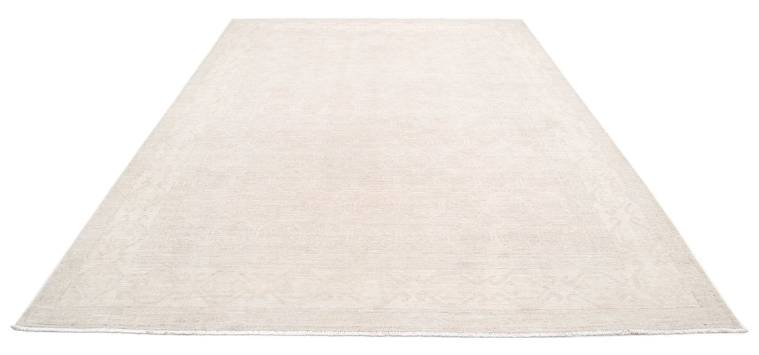 Ivory Afghan Khotan Rug 8' 4" x 11' 4" Hand-Knotted | No. AT73372