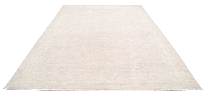 Ivory Afghan Khotan Rug 8' 4" x 11' 4" Hand-Knotted | No. AT73372