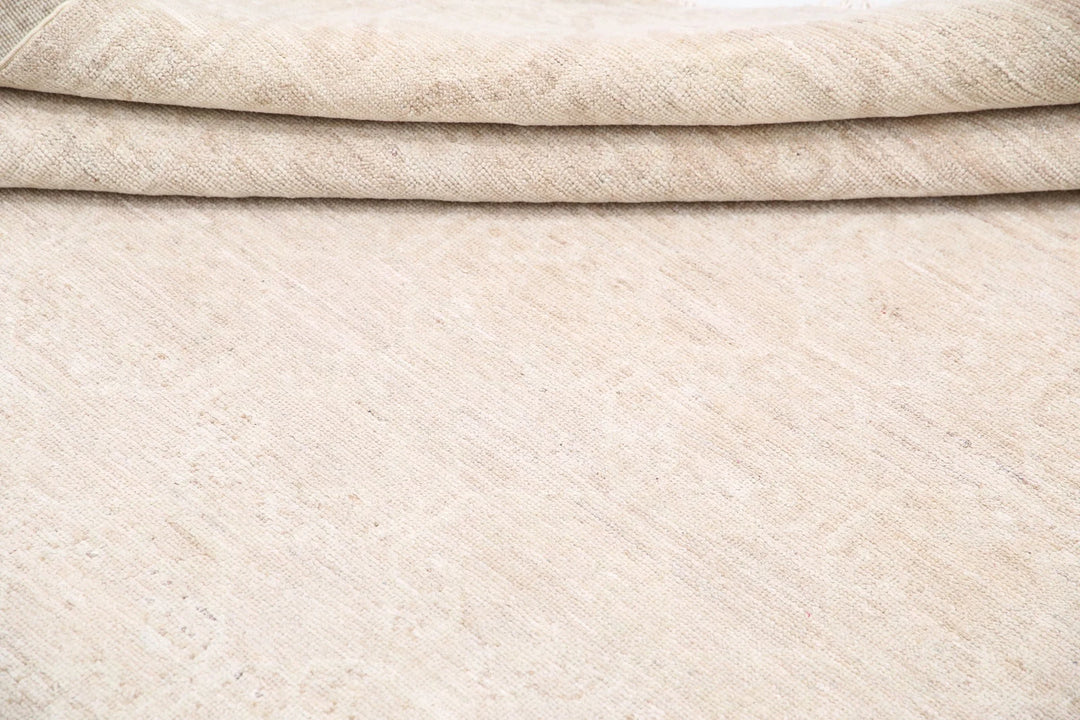 Ivory Afghan Khotan Rug 8' 4" x 11' 4" Hand-Knotted | No. AT73372