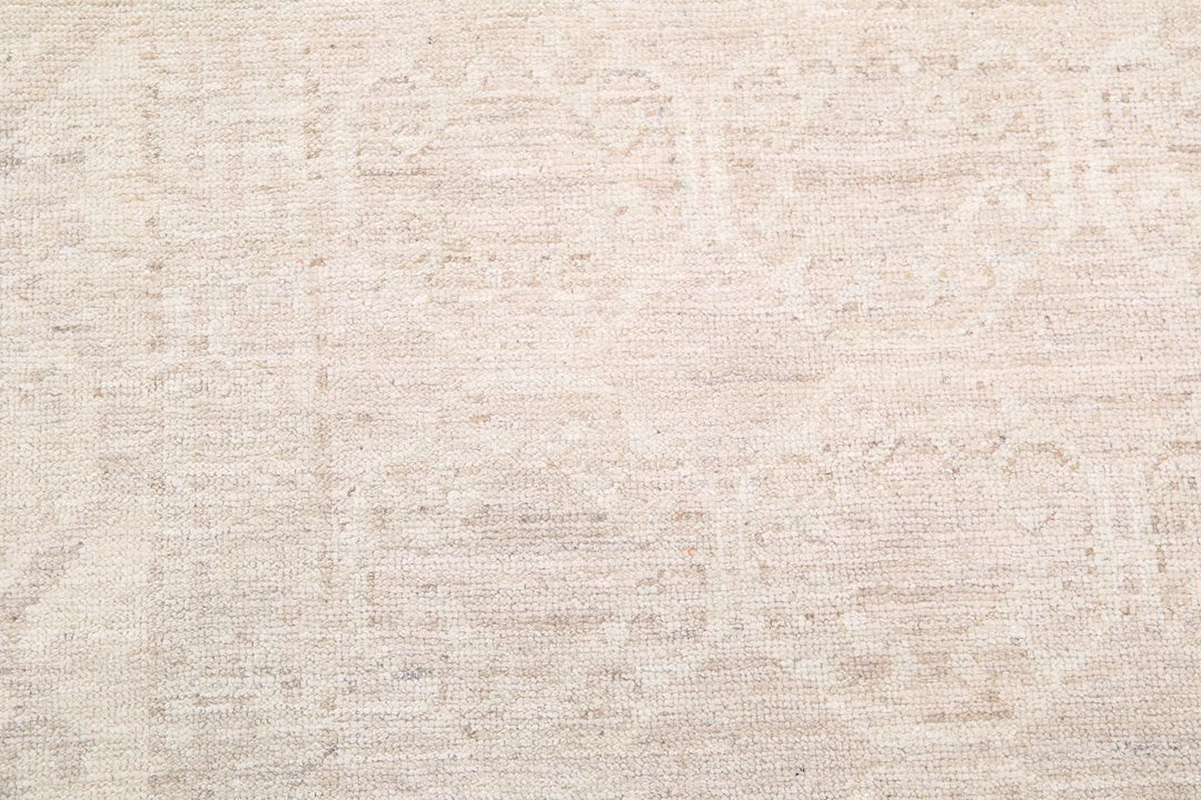 Ivory Afghan Khotan Rug 8' 4" x 11' 4" Hand-Knotted | No. AT73372