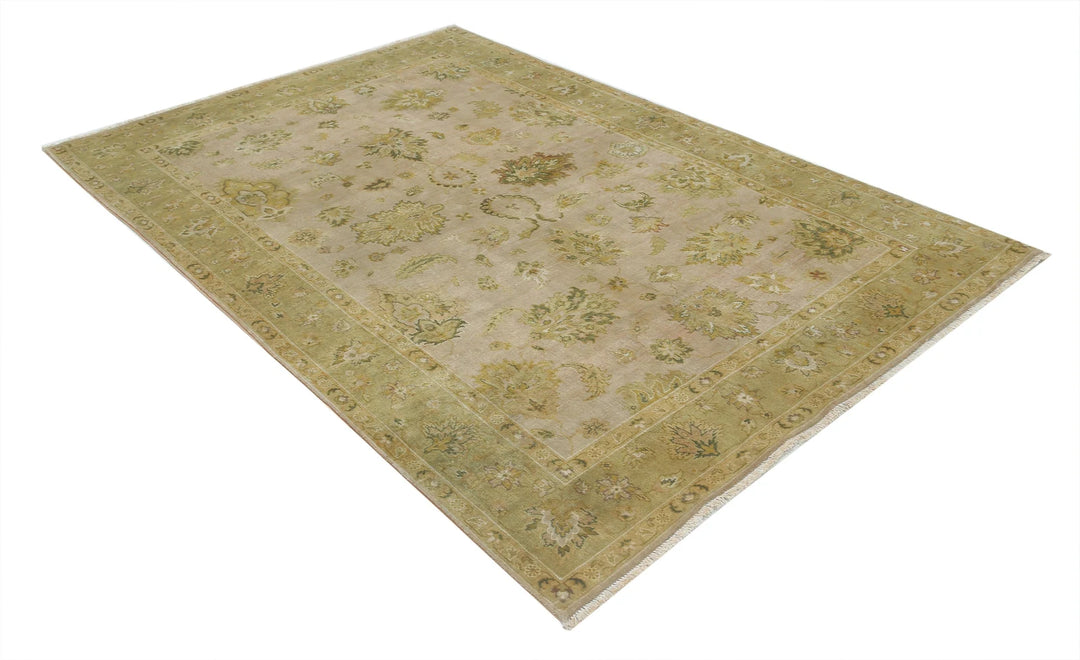 Indian Ziegler Rug 5'5" x 7'11" Hand-Knotted | No. AT73679