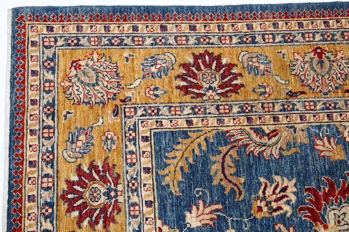 Blue Afghan Ziegler Rug 5' 8" x 7' 9" Hand-Knotted | No. AT73717