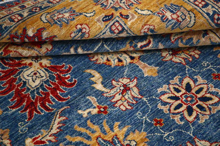 Blue Afghan Ziegler Rug 5' 8" x 7' 9" Hand-Knotted | No. AT73717