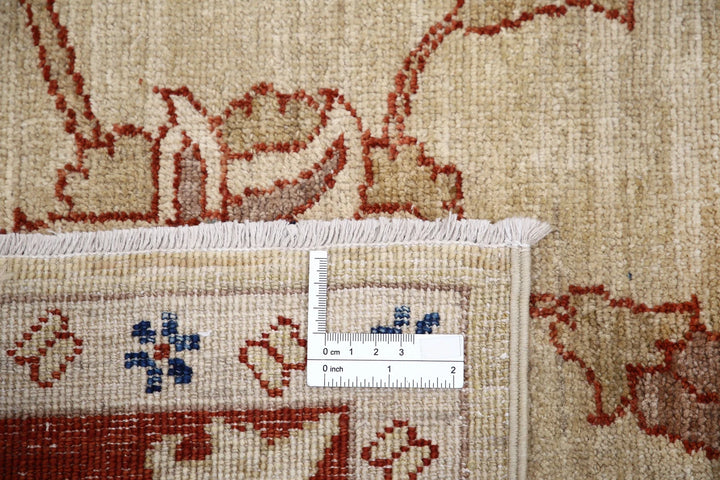 Gold Afghan Ziegler Rug 9' 0" x 11' 8" Hand-Knotted | No. AT73725