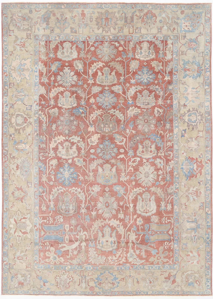 Turkish Sultanabad Rug 10' 5" x 14' 8" Hand-Knotted | No. AT73763
