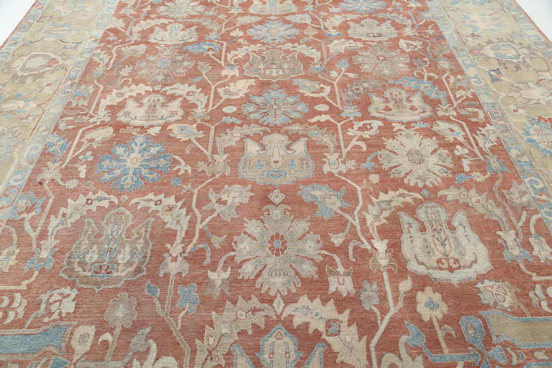 Turkish Sultanabad Rug 10' 5" x 14' 8" Hand-Knotted | No. AT73763